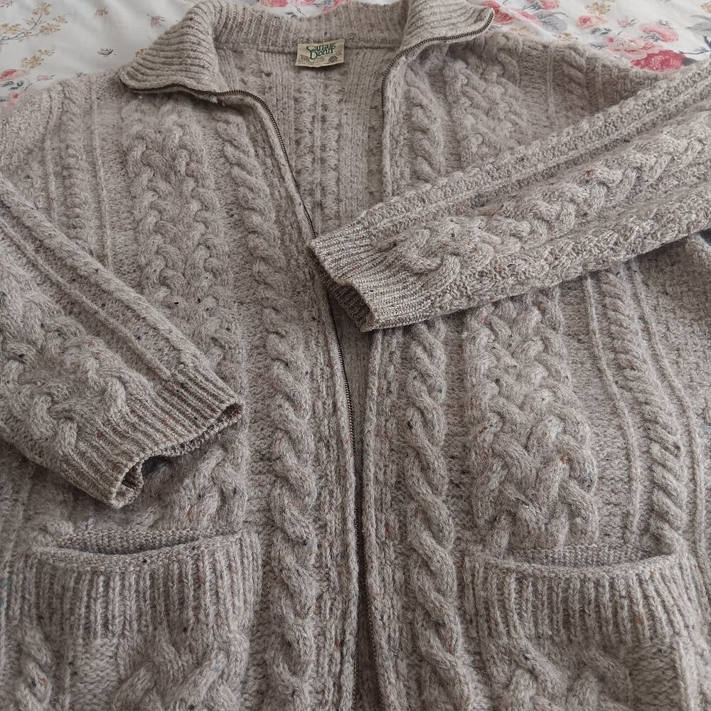 Mens XXL 100% wool zip closure high neck sweater